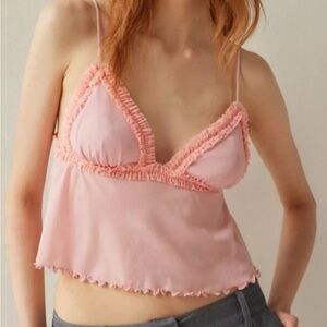 Out from under pink Ruffled Camisole Top